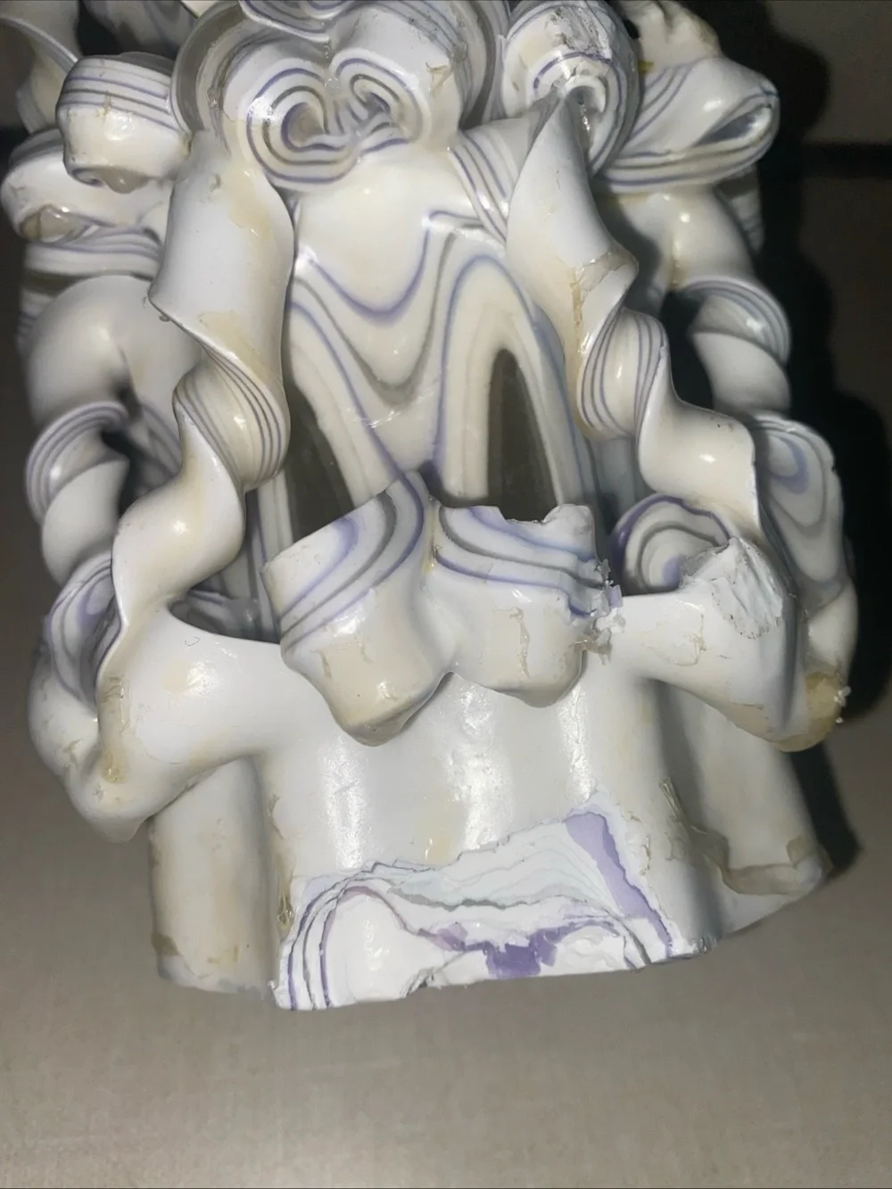 Vtg Wedding Designs By Wax Works Candle Bride and Groom Figures Hearts